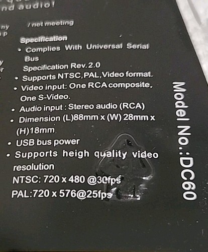 Easy CAP Capture USB 2.0 Video Adapter With Audio Capture And Edit NEW - Picture 6 of 6