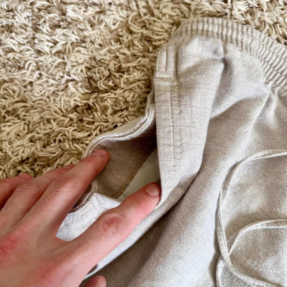 Pantalones Cortos De Colección Años 80 90 LizWear Li2Wear Beige Lino Para Hombre Talla M Foto 4 de 4