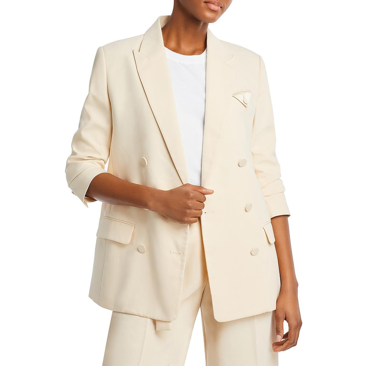 Женский вязаный двубортный пиджак-блейзер Bardot Womens Sloane бежевого цвета S BHFO 5605