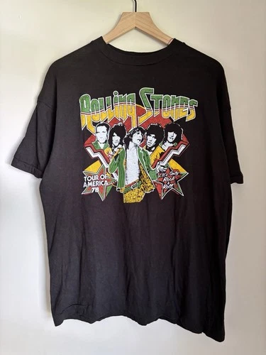 Rolling Stones "Tour of America" T-shirt L 1970s vintage concert t-shirt, vintage, single stitch, B+ condition
