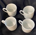 SET OF 3 - ESPRESSO/coffee CUPS & SAUCERS - WHITE Small dainty cups set Elegant