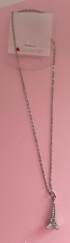 Nuevos Accesorios Adolescentes/Mujeres Collar Colgante Cristales Tono Plateado Torre Eiffel - Imagen 8 de 16