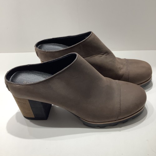Sorel Addington Mule Brown Nu-Buck Leather Clogs Women's Size 9M, Excellent - Picture 2 of 7