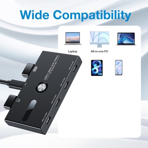 6 Port USB C and USB A Adapter Splitter Hub 4xTypeC and 2xUSB Easy Access - Picture 3 of 8