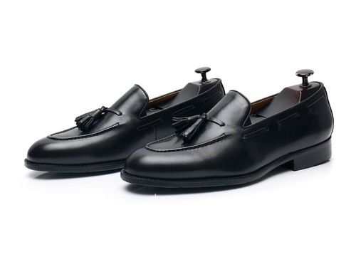 Tassels Slip On Loafers Formal Dress Party Real Leather Mens Business Flat Shoes - Picture 14 of 26