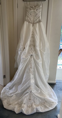 Maggie Sottero couture wedding dress UK8 Ivory Embellished RMF28 Lace Up Back - Picture 15 of 21
