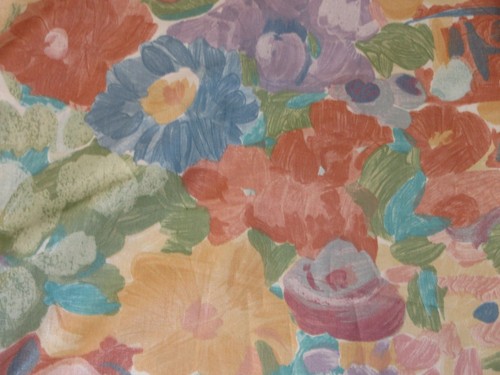 6 2/3 Yds Vtg 1990 Interior Fabrics Design Dupont Teflon Teal/Purple Floral - Picture 2 of 2