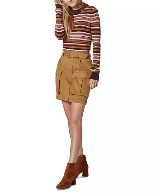 Joie Vintage Gold Farlan Skirt Size 4 NWT Utility Cargo Pockets