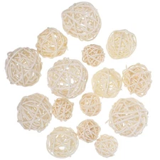  15 Pcs Rattan Ball Decoration Set Decorative Spheres Balls Colorful
