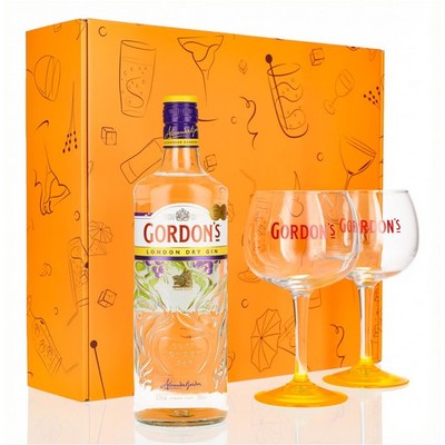 Gordons Gin Geschenkset 0,7l 37,5% + Ballonglas Copa I Orange