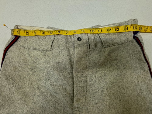 Pantaloni divisa baseball vintage anni 30 BRESLER grigio lana feltro righe laterali bottoni mosca - Foto 6 di 18