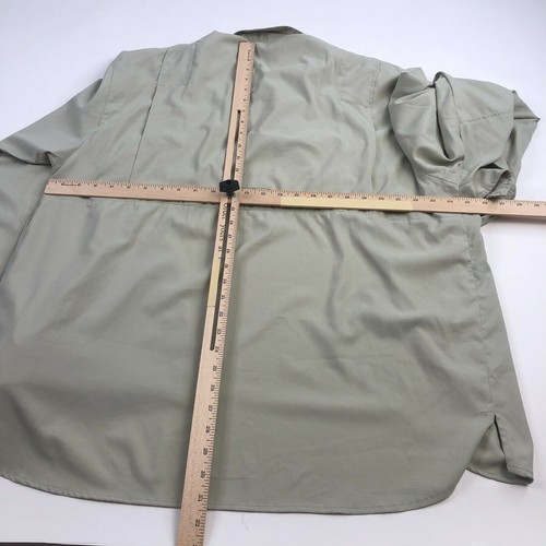 Columbia PFG Large Vented THIN Tan Mens Button Front Short Sleeve Casual Shirt - Picture 2 of 6