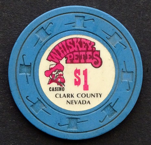 WHISKEY PETE'S CASINO Vintage CLARK COUNTY NEVADA Gambling CLAY POKER CHIP Token