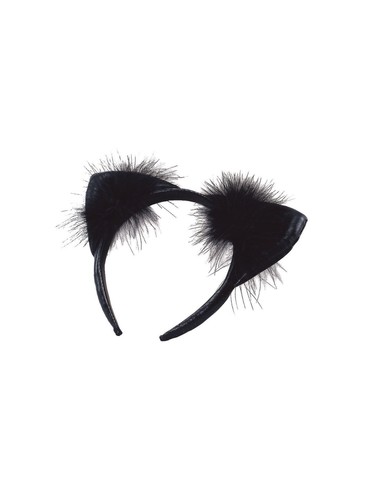 Adult / Child Black Cat Ears On Headband Fancy Dress Halloween Costume Accessory - Picture 2 of 2
