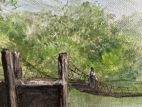 Orig. Eileen Jones Painting “Waihe’e Valley Swinging Bridge” (Maui, Hawaii) Sgn - Picture 9 of 12