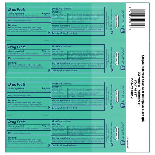 Colgate Max Fresh Whitening Toothpaste 4 Pack Clean Mint Breath Freshening - Picture 6 of 9
