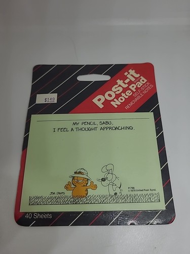 Vintage 1978 Garfield Post It Note Pad - Imagen 1 de 2