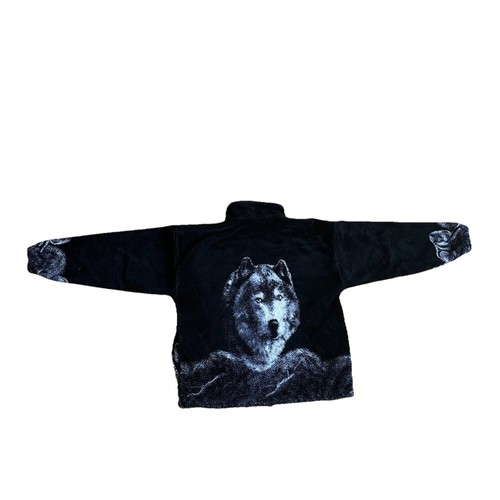 Vintage MAZMANIA WOLF PACK MOON FLEECE FULL-ZIP SWEATER Jacke Large nature - Bild 7 von 8