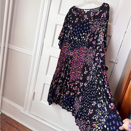 Woman Within Plus Floral Print A-Line Flowy Dress Short Sleeves & Pockets 2X - Picture 4 of 15