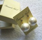 Amanda Pearl, NY - 14K G.F. Gobstopper Pearlized & Crystal Drop Pierce Earrings — photo 4