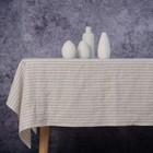 100% Pure Linen Stripe Tablecloths for Rectangle Tables, 60x108 Inch Natural ...