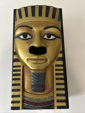 King Tut Tissue Box Cover 10 Inch Funny Egyptian Pharaoh Decor Rare One Of Kind
