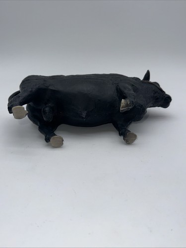 Vintage Breyer Walking Black Angus Bull #72 Full Rough Coat with Brown Halter - Picture 11 of 18