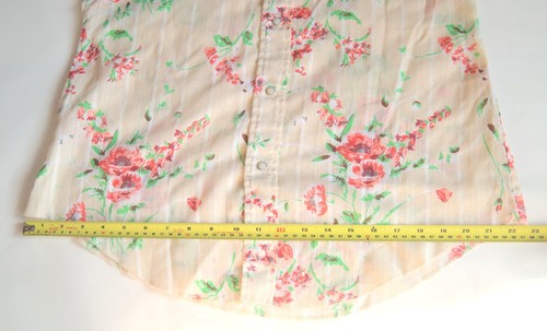 Vintage Dee Cee Brand Western Short Sleeve Sawtooth Shirt - Cream Rose 15 ½ - M - Picture 6 of 19