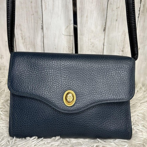 Christian Dior Bolso de Hombro Cartera CD Cuero Azul Marino Auténtico - Imagen 2 de 24
