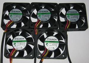 5-X-Sunon-50-mm-Ultra-Quiet-Cooling-Fans-12-V-10-CFM-22-dB-KDE1205PHV3