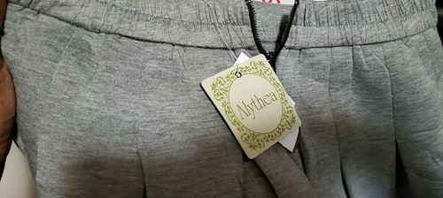 Alythea Damen grau meliert Stretch Plissee Mini Skater Schlag Rock ~ L, L M3020 - Bild 4 von 10