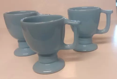 Vintage Frankoma Pottery Coffee Mug Cup C13 Robin Egg Blue / Teal set of 3
