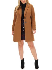 Ladies Simplybe Camel Single Breasted Coat - Size 16 Only