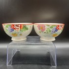 The Pioneer Woman COUNTRY GARDEN Floral Stoneware Footed Cereal Soup Bowls Set 2