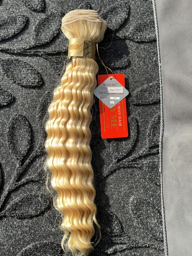 Bohyme Gold Deep Wave Machine-Tied Weft Human Hair 14" color 613 - Picture 6 of 14