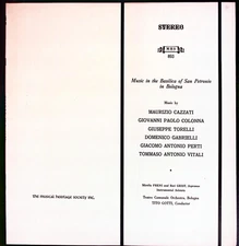 MUSIC IN THE BASILICA OF SAN PETRONIO IN BOLOGNA TEATRO COMUNALE VINYL LP 215-68