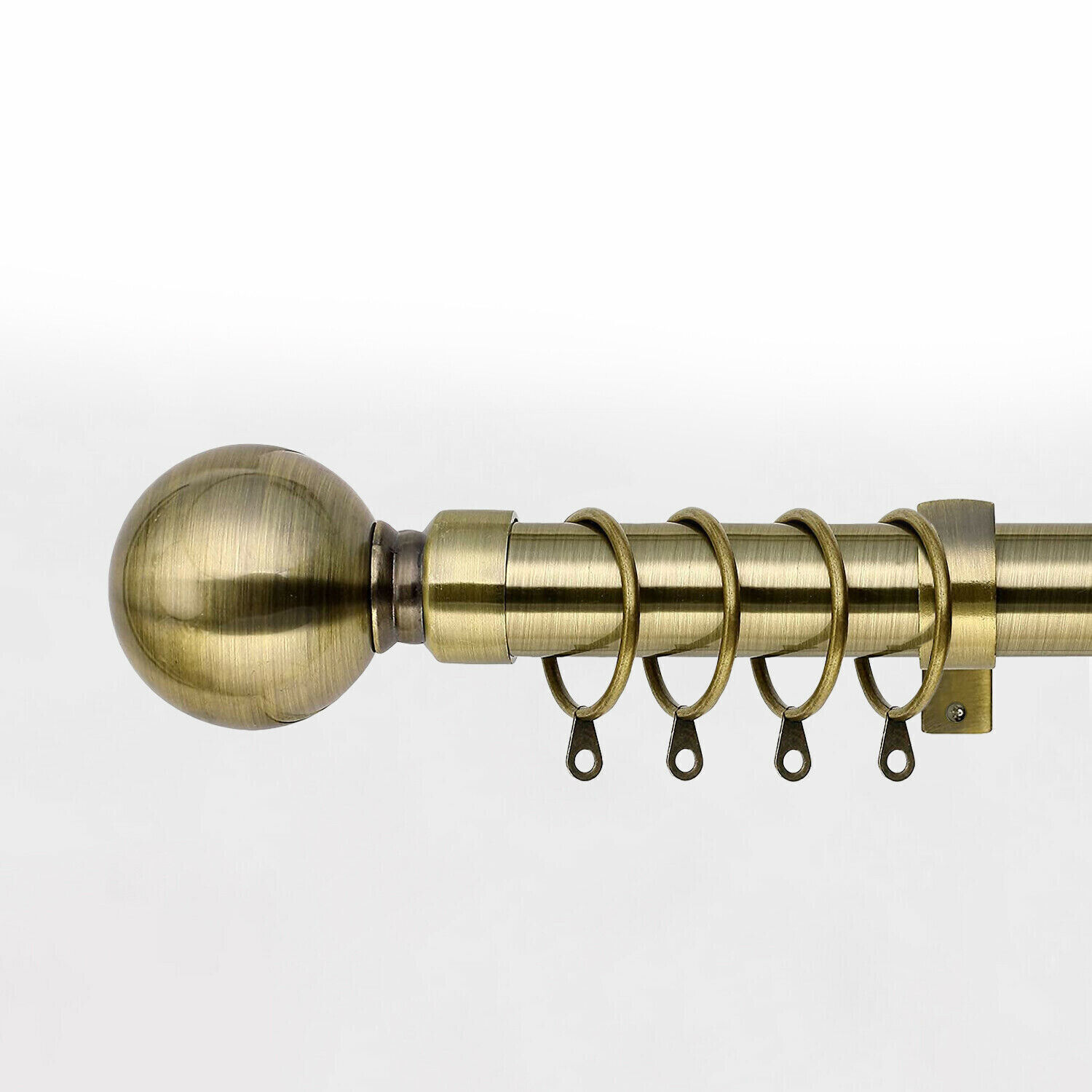 Metal Curtain Pole Extendable 28mm Curtain Rod Set W Finials Rings Rod Fittings - Picture 17 of 37
