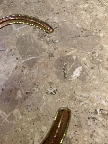 Vintage MCM Minimalist Necklace Stamped IXEL Mexico collar Brass Bronze - Picture 5 of 13