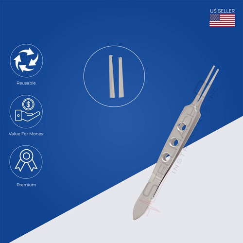 Bishop-Harmon Eye Dressing Forceps, Cross-Serrated & 1x2 Teeth, 0.7mm - Picture 4 of 6