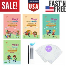 23PCS Writin Preschooler Pen Reusable Magic Practice Copybook Number Book Set US