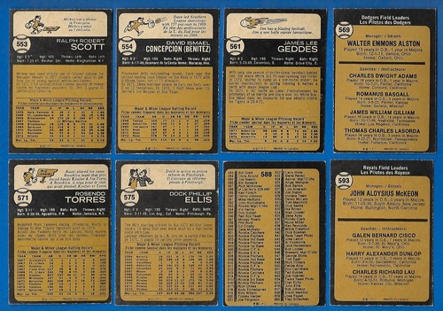 1973 OPC O PEE CHEE BASEBALL CARD ERROR VARIATION 529-660 & CHECKLIST SEE LIST - Picture 95 of 357