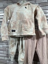 Abercrombie Kids girls S Bundle 3 Pc Set Fleece Tie Die Hoodie Sweatpants