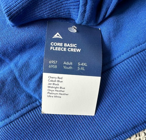 Augusta Sportswear Core Basic Athens HS Mens LG Blue Fleece Crewneck Sweatshirt - Picture 15 of 16
