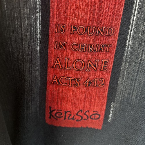 Kerusso T Shirt Size L Black Salvation Cross Jesus Religious Affliction Style - Picture 2 of 4