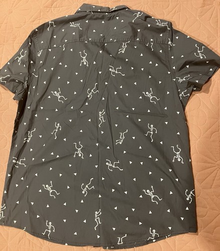 Men’s Short Sleeve Skeleton Shirt Size XL - Picture 4 of 5