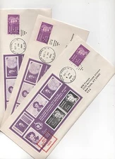 US 1964 Eleanor Roosevelt 3 Covers Cachet with 4 Alternate Stamp Designs! | 