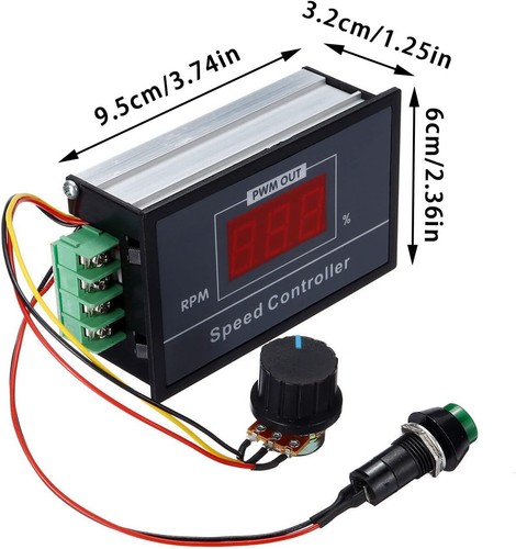 PMW 6-60V 12V 24V 36V 48 DC Motor Speed Controller - Foto 2 di 6