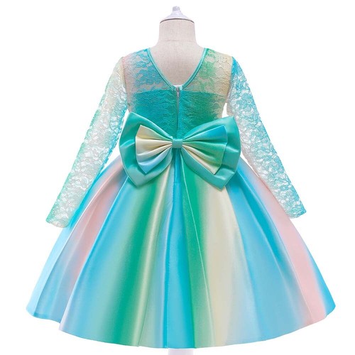 Flower Girl Tutu Dress Kids Rainbow Princess Party Wedding Bridesmaid Gown Dress - Picture 2 of 19