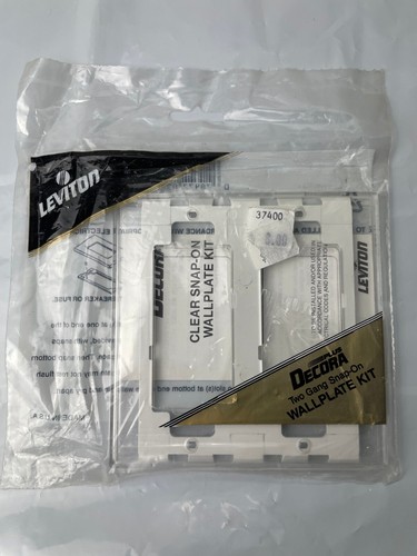 Leviton Decora Double Gang Screwless Snap-On Wallplate Clear Wall Paper See Thru - Bild 2 von 3