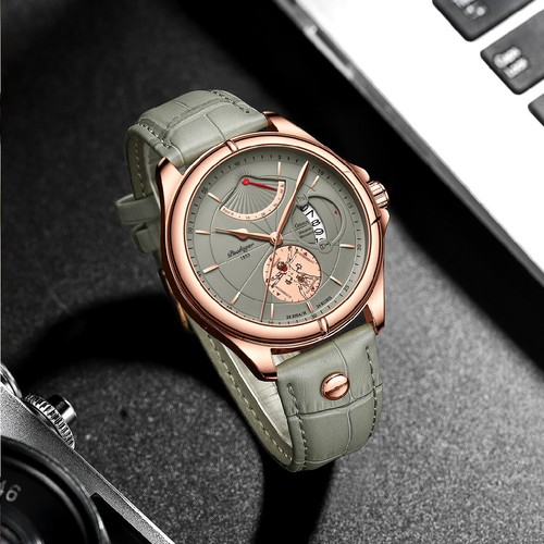 Reloj Deportivo De Lujo Para Hombres Pulsera De Cuero Cuarzo Resistente Al Agua - Bild 6 von 19